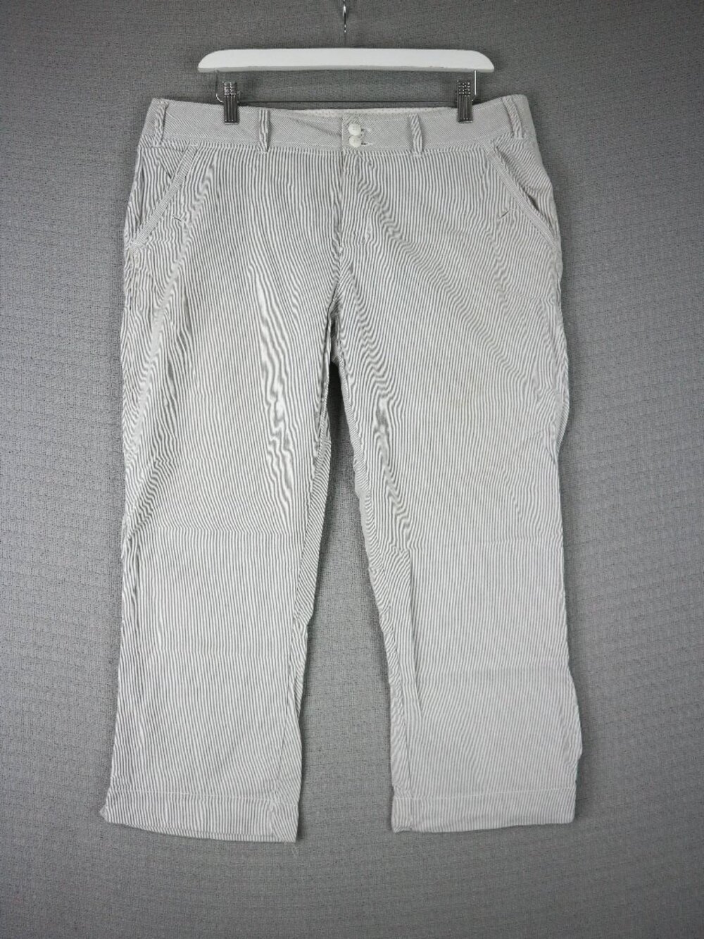 Bum Equipment Striped Cotton Capri Pants 14W Vintage VTG